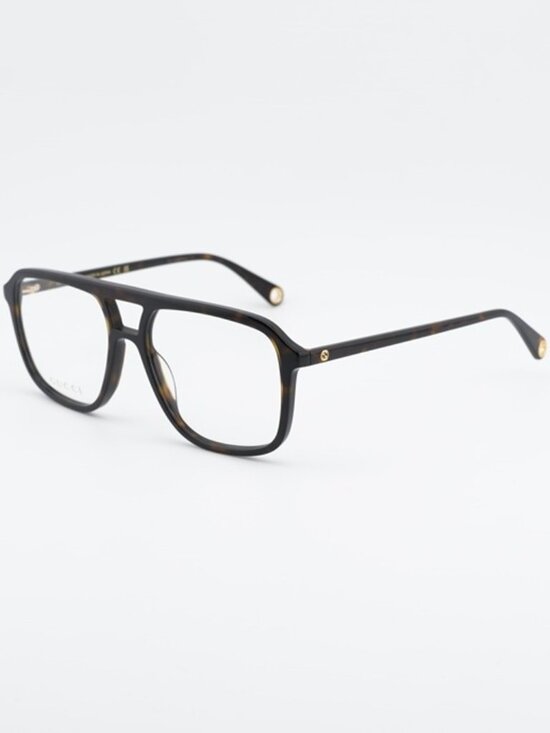 Gucci GG1078O 003 Eyeglasses Havana 56mm Square Frame main image 11